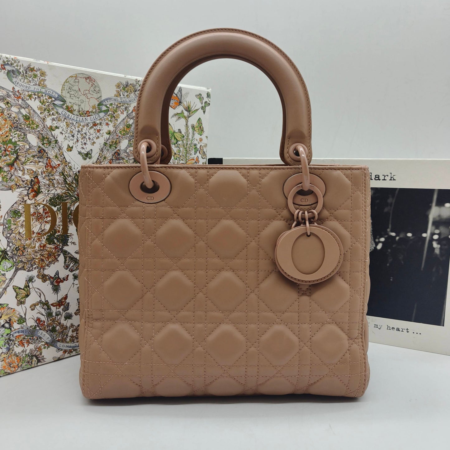 Dior - Lady Dior - Lambskin leather - Nude Pink - (Medium)