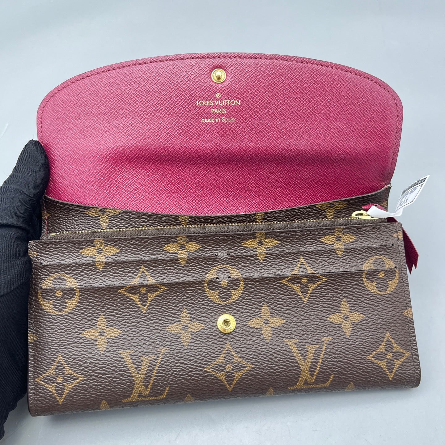 Louis Vuitton - Long Flap Wallet - Monogram coated canvas and cross-grain leather - Brown with Burgundy interior - (medium)