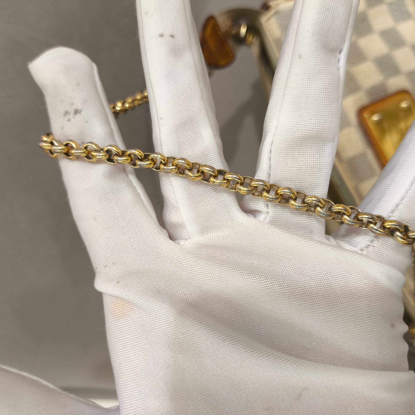 Louis Vuitton - Eva Clutch - Damier Azur coated canvas with Vachetta leather trim - White - (mini)