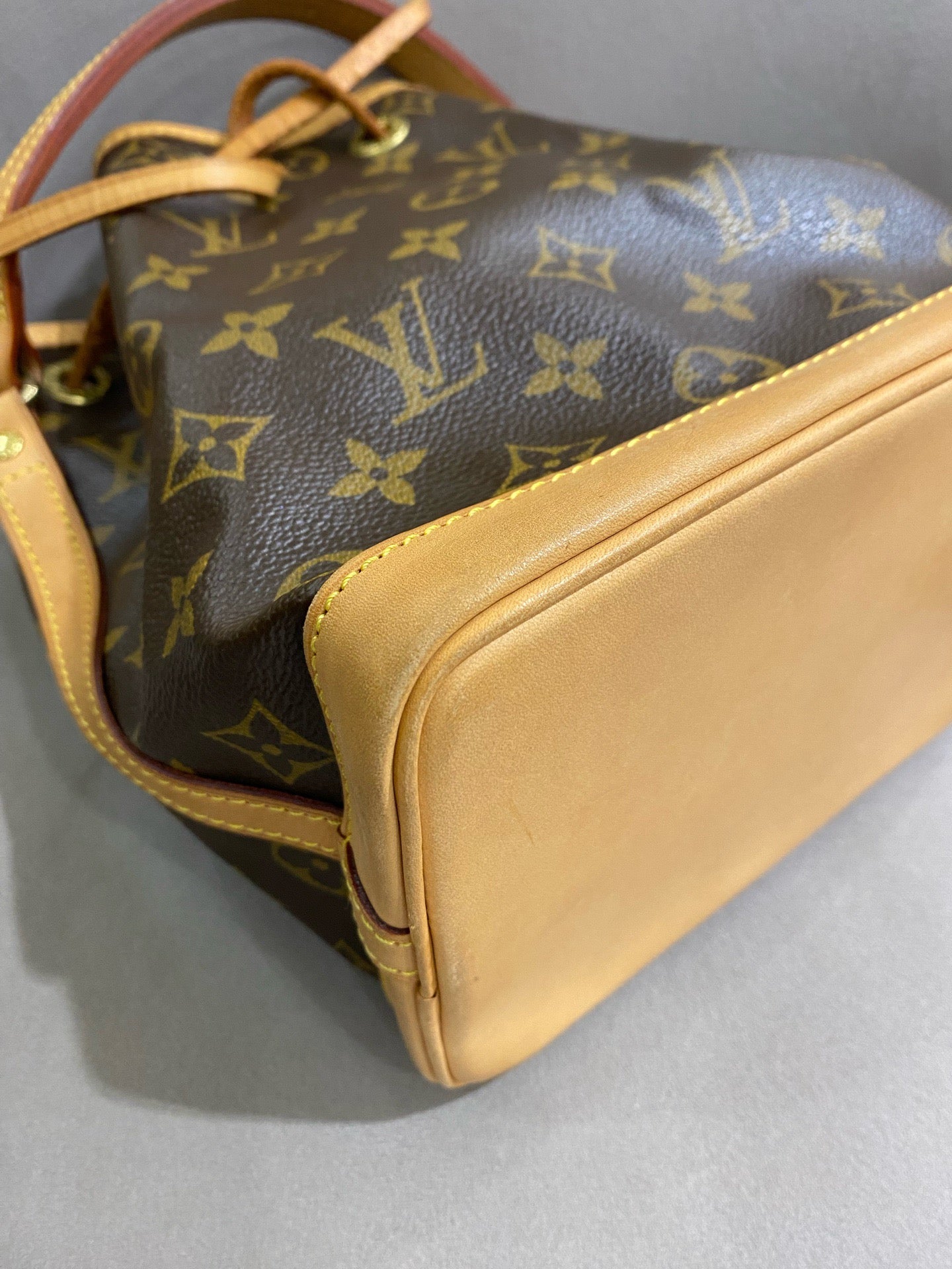 Louis Vuitton - Mini Noé - Monogram coated canvas with natural cowhide leather (Vachetta) trim - Brown - (mini)