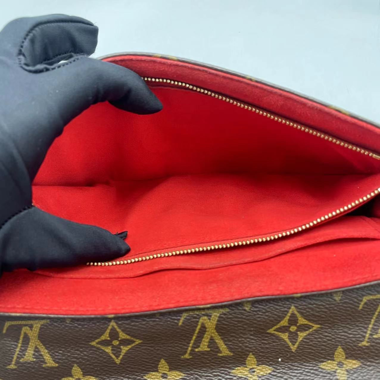 Louis Vuitton - Saint Placide - Monogram coated canvas with grained leather flap - Red - (medium)