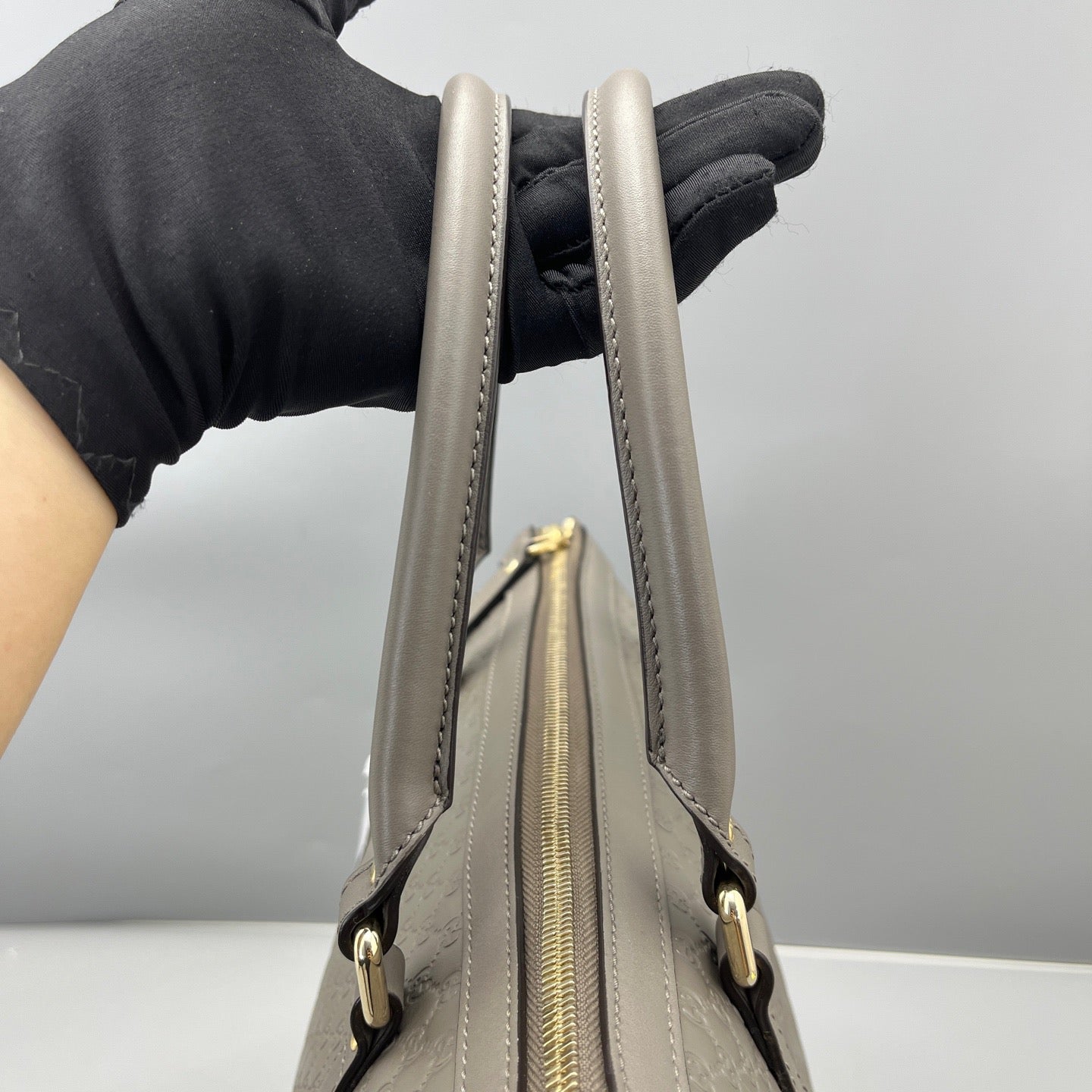 Gucci - Microguccissima Boston Bag - Leather - Grey - (medium)
