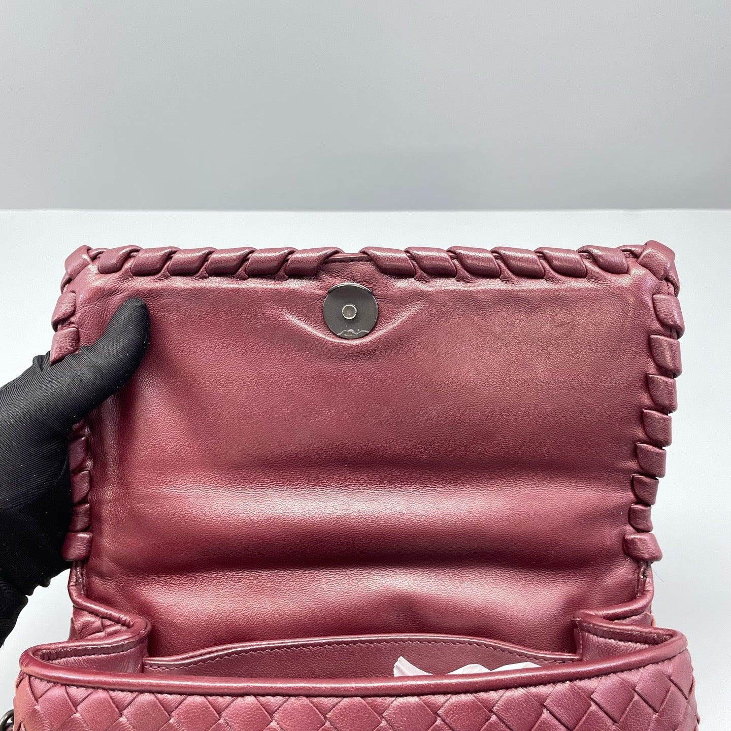 Bottega Veneta - Olympia - Lambskin leather - Burgundy - (Small)