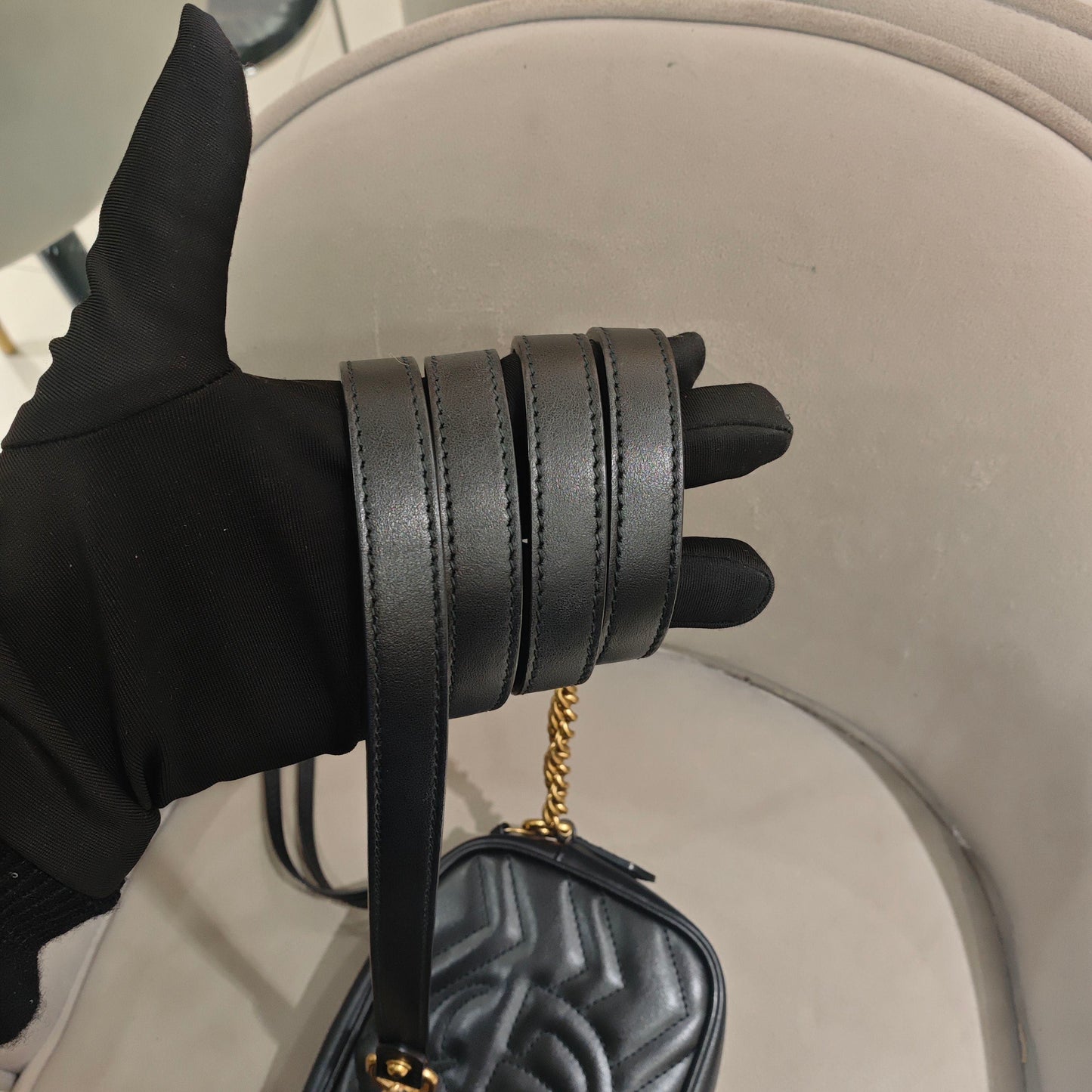 Gucci - Marmont Mini Camera Bag - Matelassé leather - Black - (mini)