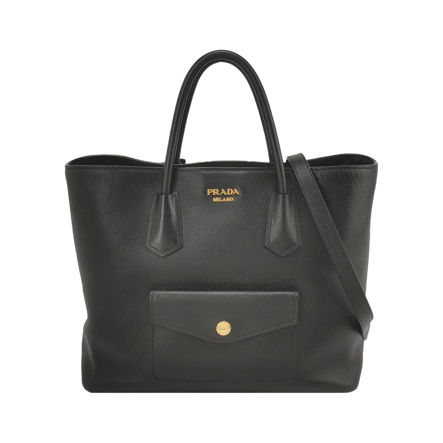 Prada - Saffiano Tote - Saffiano leather - Black - (Medium)