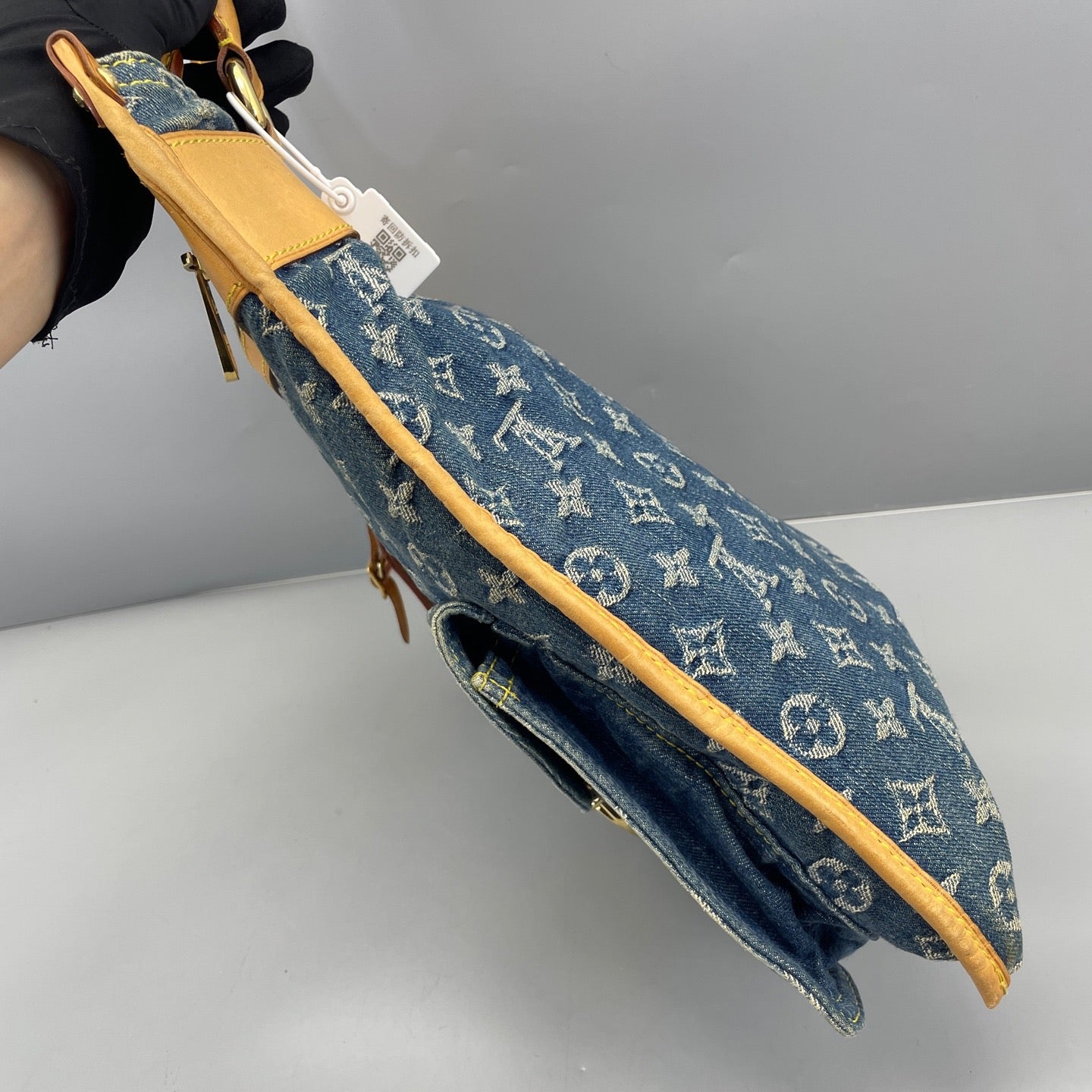 Louis Vuitton - Musical Score Tote Bag - Monogram Denim, Vachetta leather - Blue - (Medium)