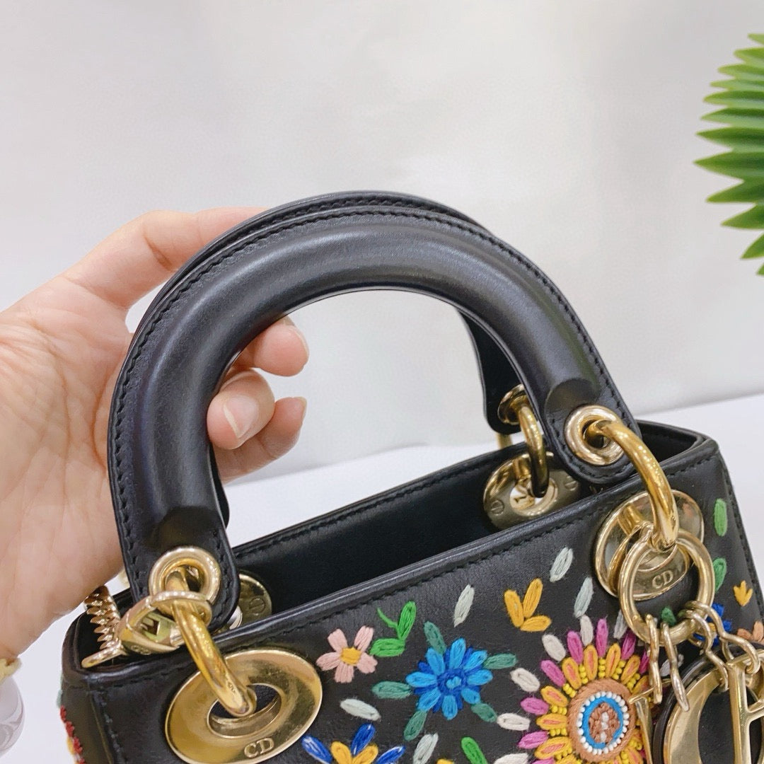 Dior - Lady Dior Mini - Leather - Black - (mini)