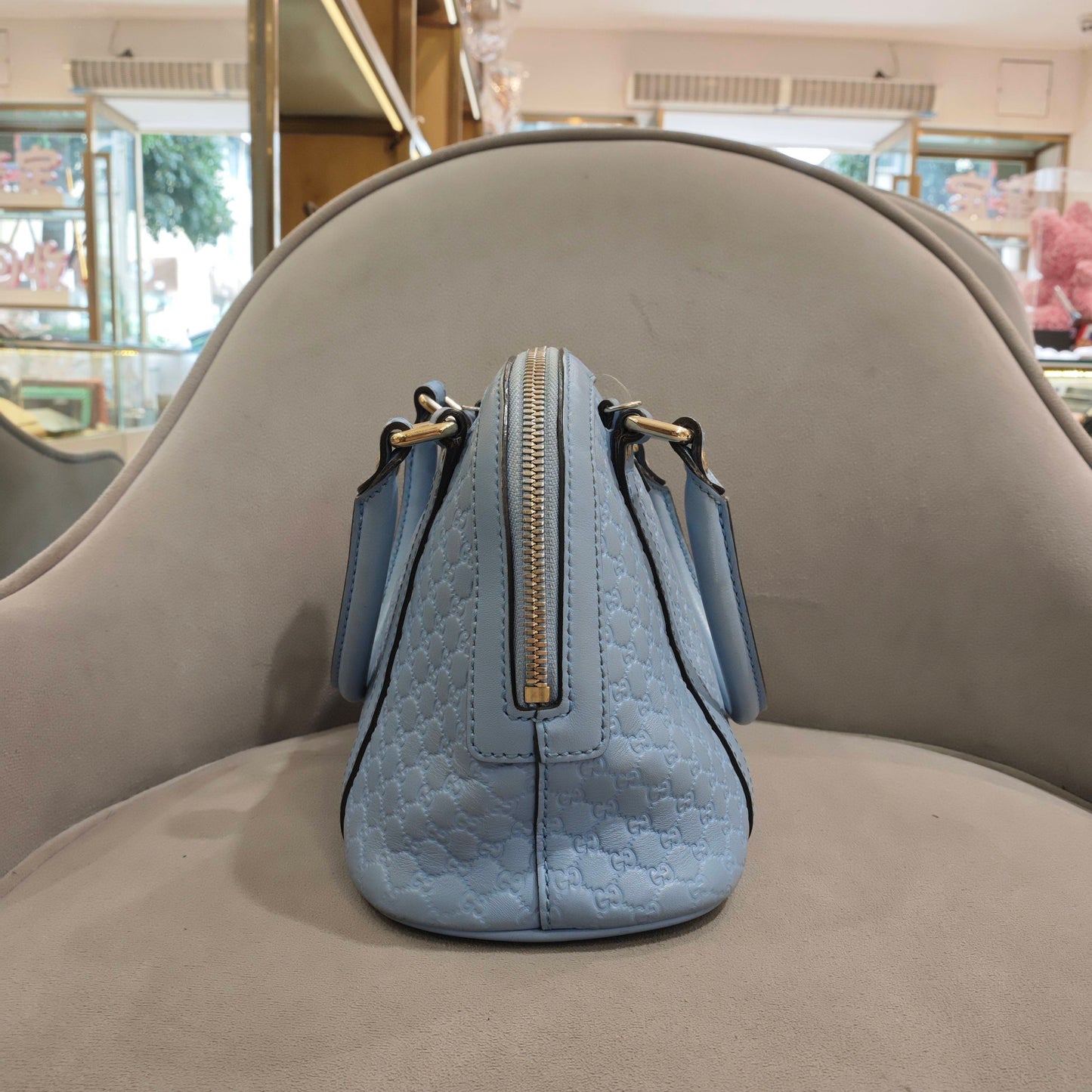 Gucci - Microguccissima Mini Dome Bag - Microguccissima embossed leather - Light Blue - (mini)