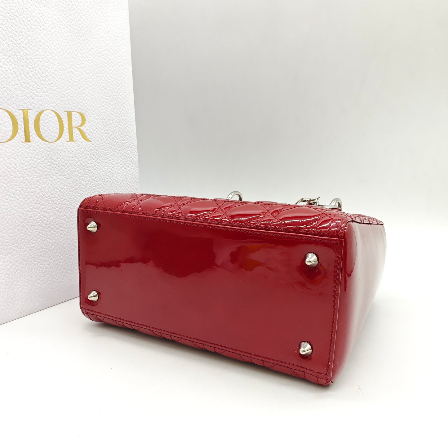 Dior - Lady Dior Medium - Patent leather - Red - (medium)