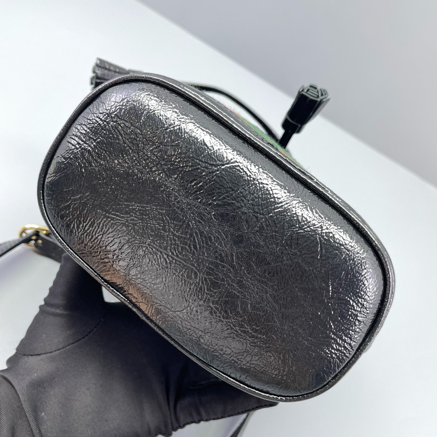 Gucci - Mini Bucket Bag - Suede and Patent leather - Black - (mini)