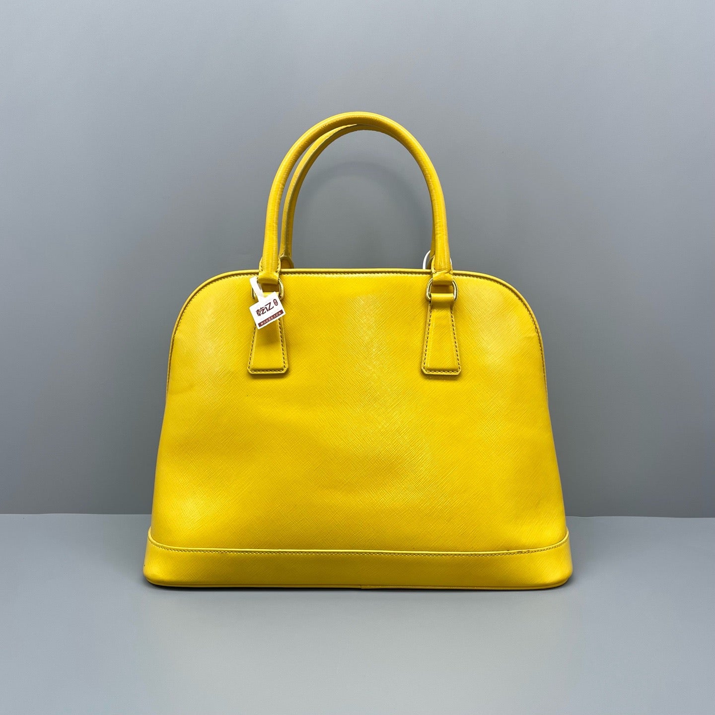 Prada - Saffiano Lux Dome Tote - Saffiano leather - Yellow - (medium)