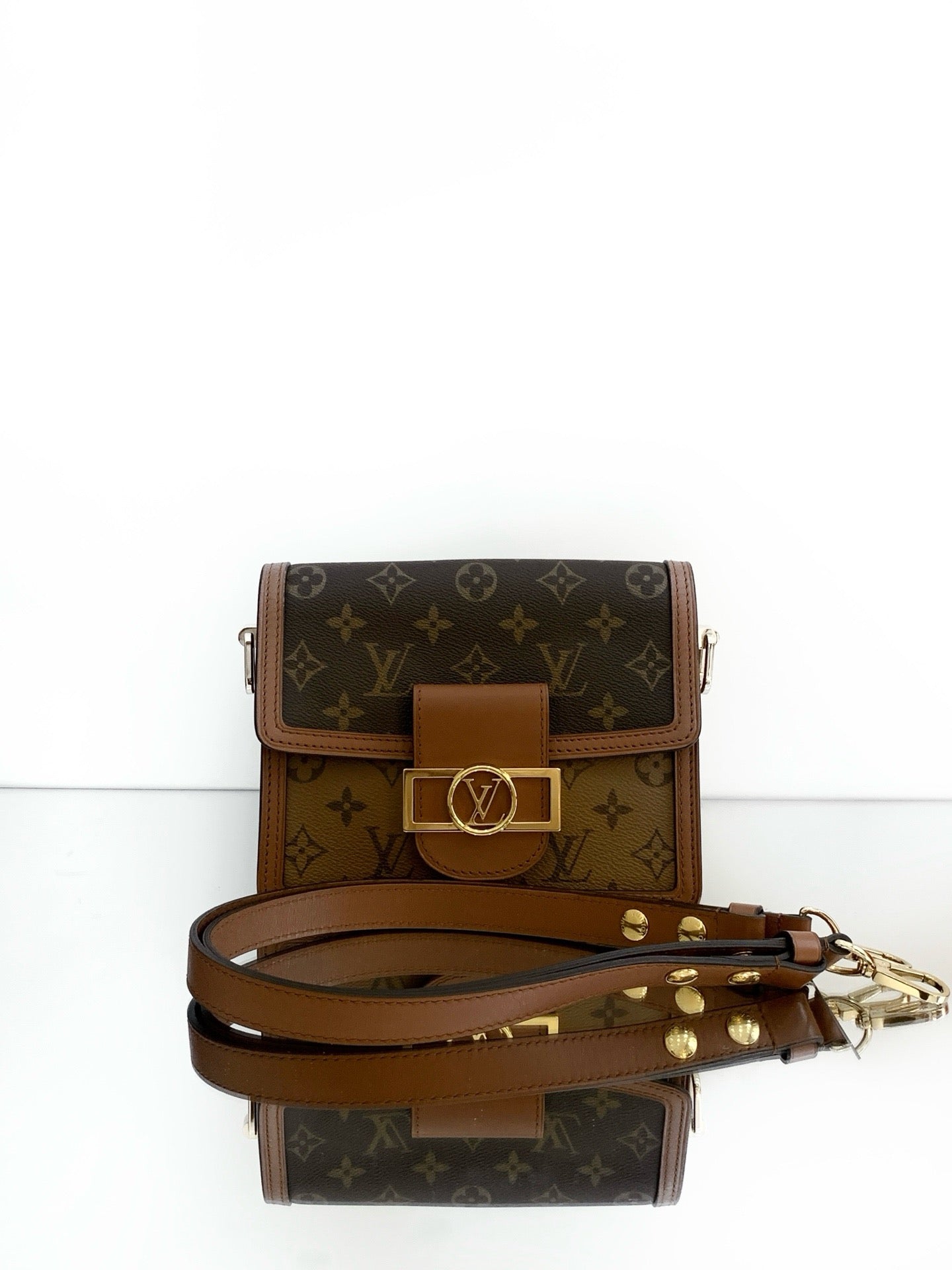 Louis Vuitton - Mini Dauphine - Monogram Canvas with natural cowhide leather trim - Brown - (mini)