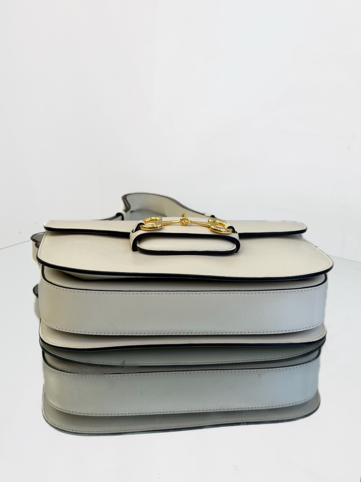 Gucci - Horsebit 1955 Shoulder Bag - Grained leather - White - (Medium)
