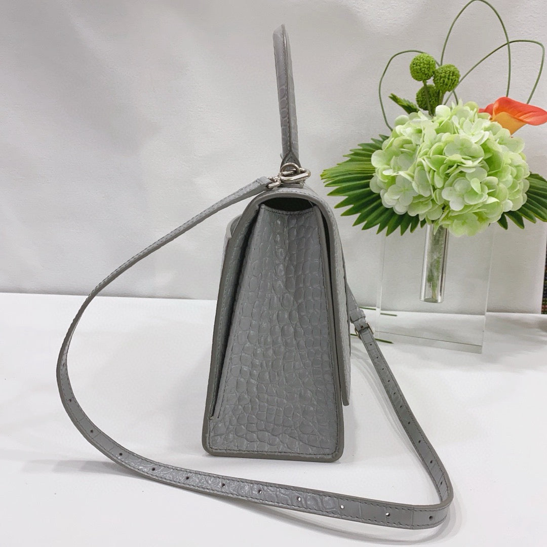 Balenciaga - Hourglass Top Handle Bag - Leather - Grey - (large)