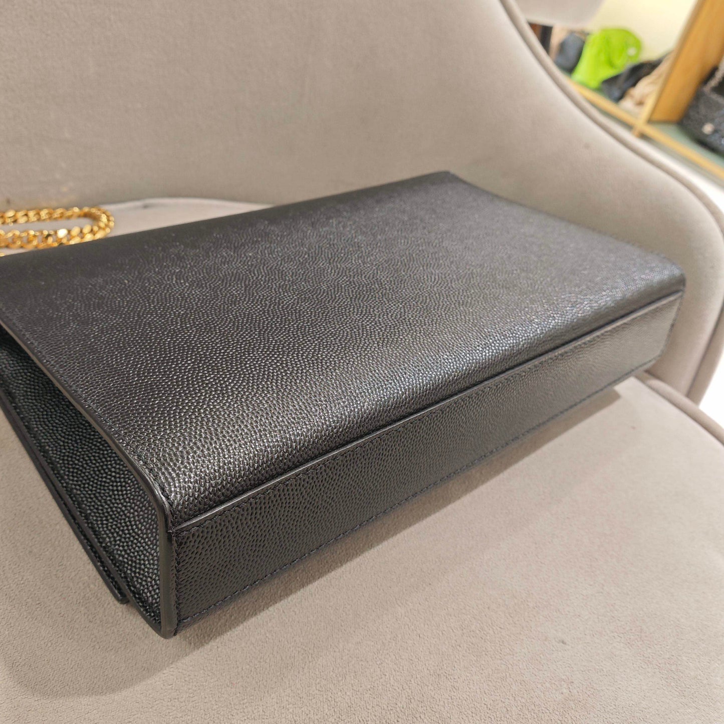 Saint Laurent - Kate - Grained calfskin leather - Black - (small)