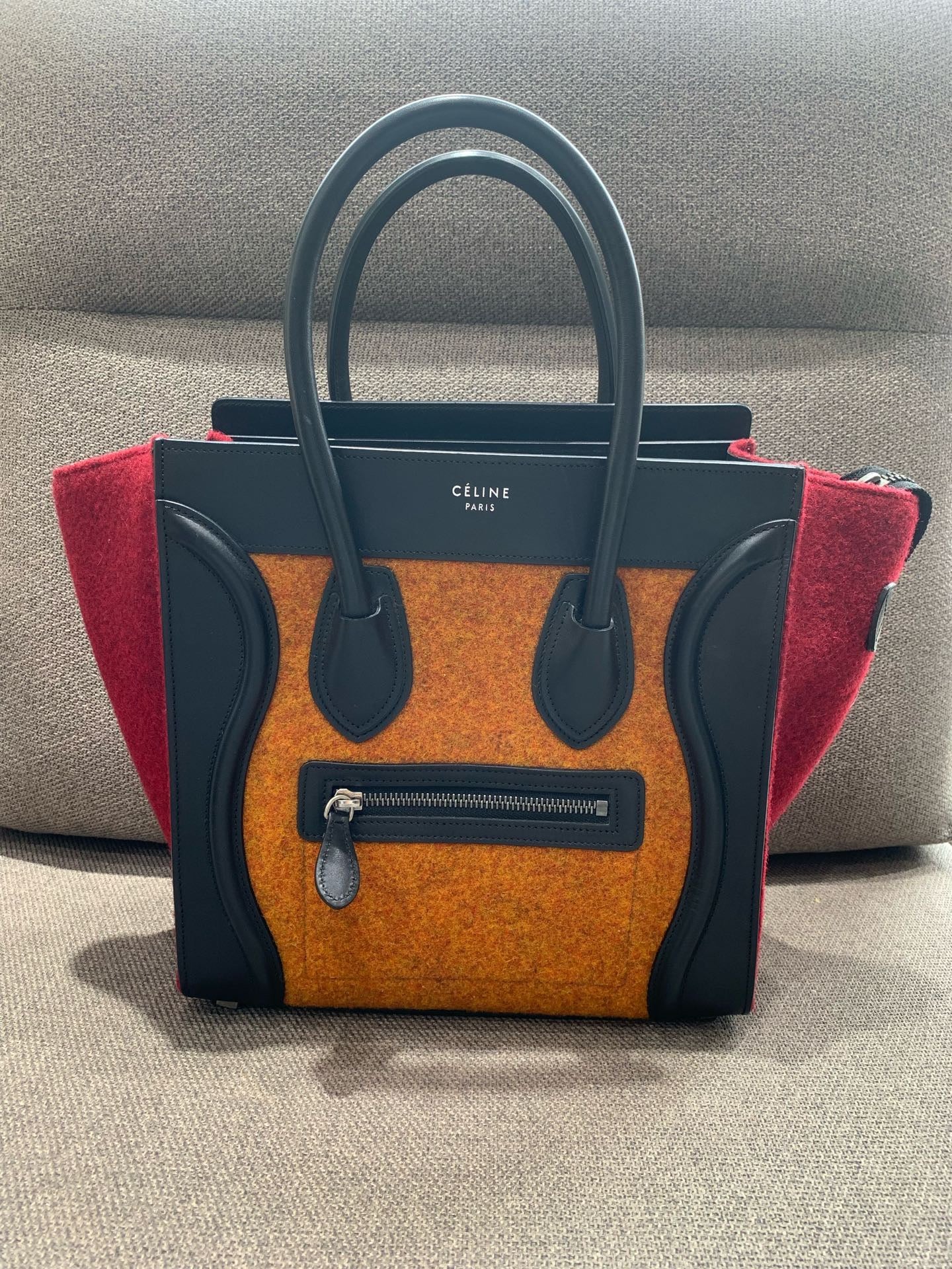 Celine - Luggage Bag - Leather, Wool - Multicolour - (medium)
