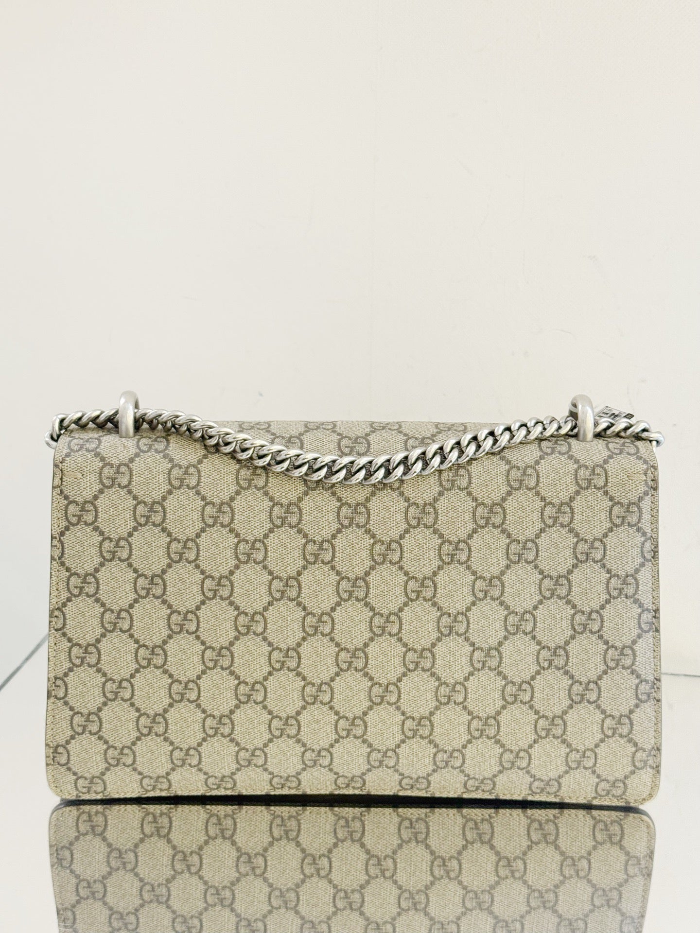 Gucci - Dionysus Shoulder Bag - GG Supreme canvas with suede trim - Camel - (medium)