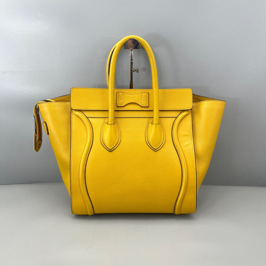 Celine - Luggage Mini - Grained calfskin leather - Yellow - (Mini)