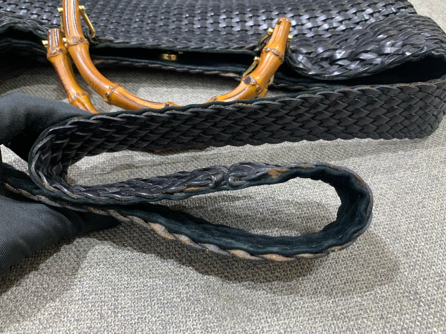Gucci - Woven Bamboo Tote - Leather - Black - (large)