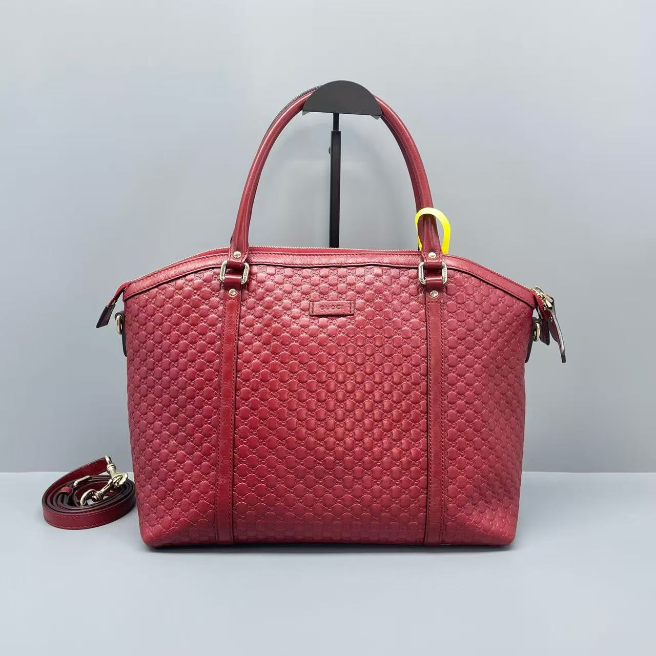 Gucci - Microguccissima Dome Bag - Embossed leather - Red - (medium)