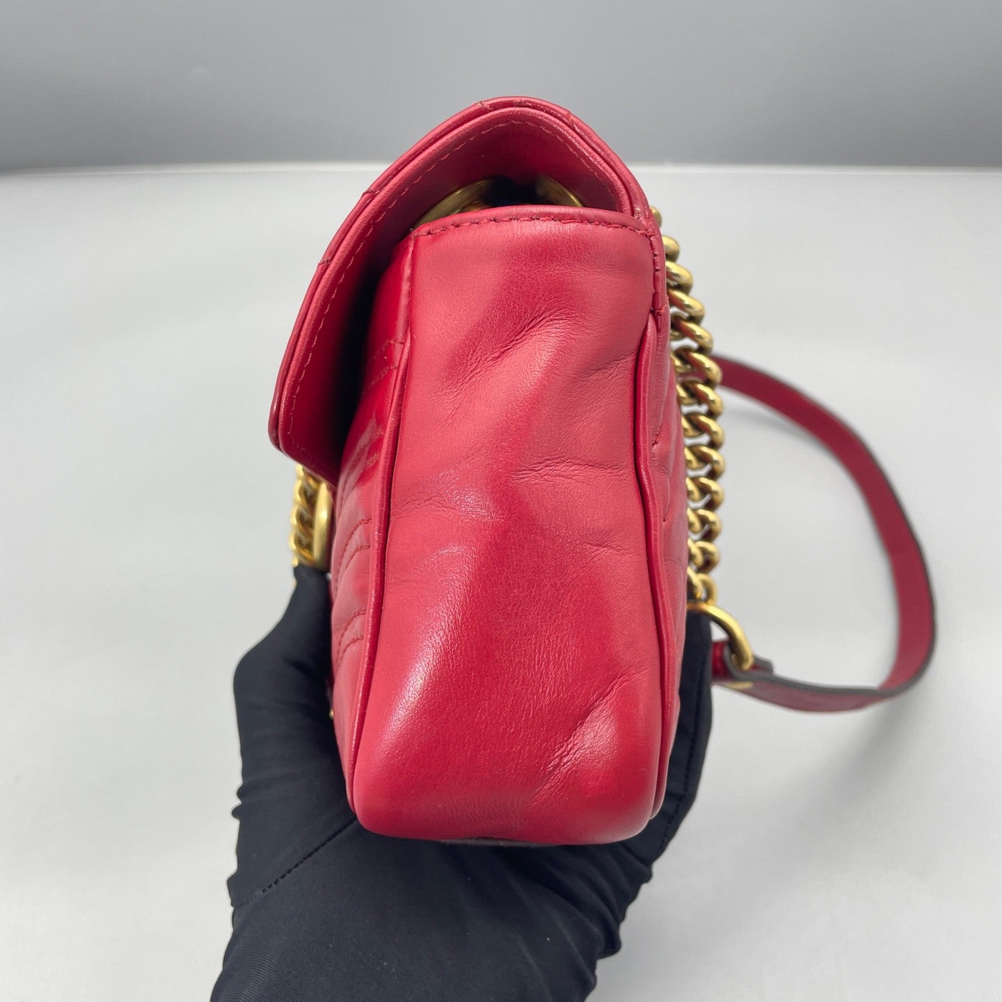 Gucci - GG Marmont Matelassé Mini Bag - Leather - Red - (mini)