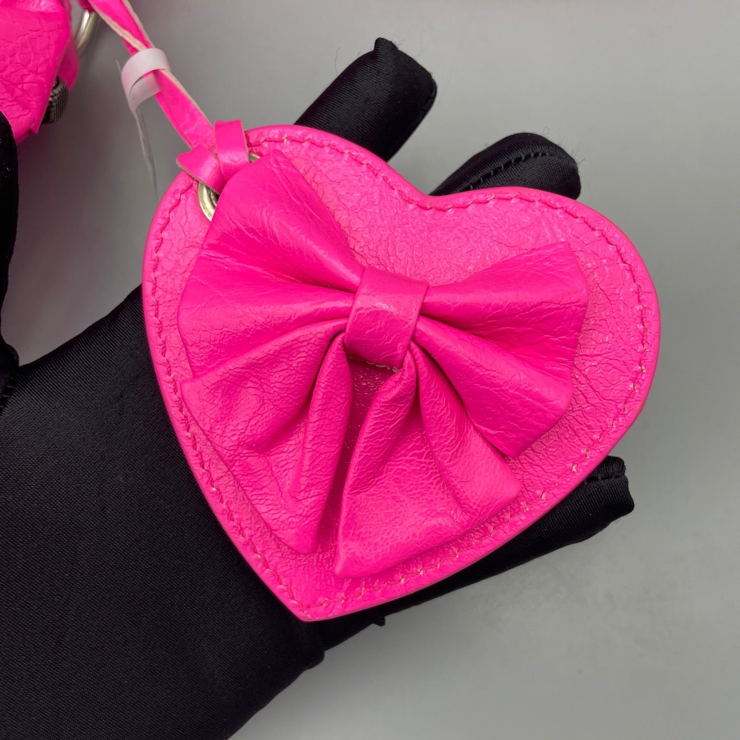 Balenciaga - Bow Detail Crescent Shoulder Bag - Distressed lambskin leather - Fuchsia - (Mini)