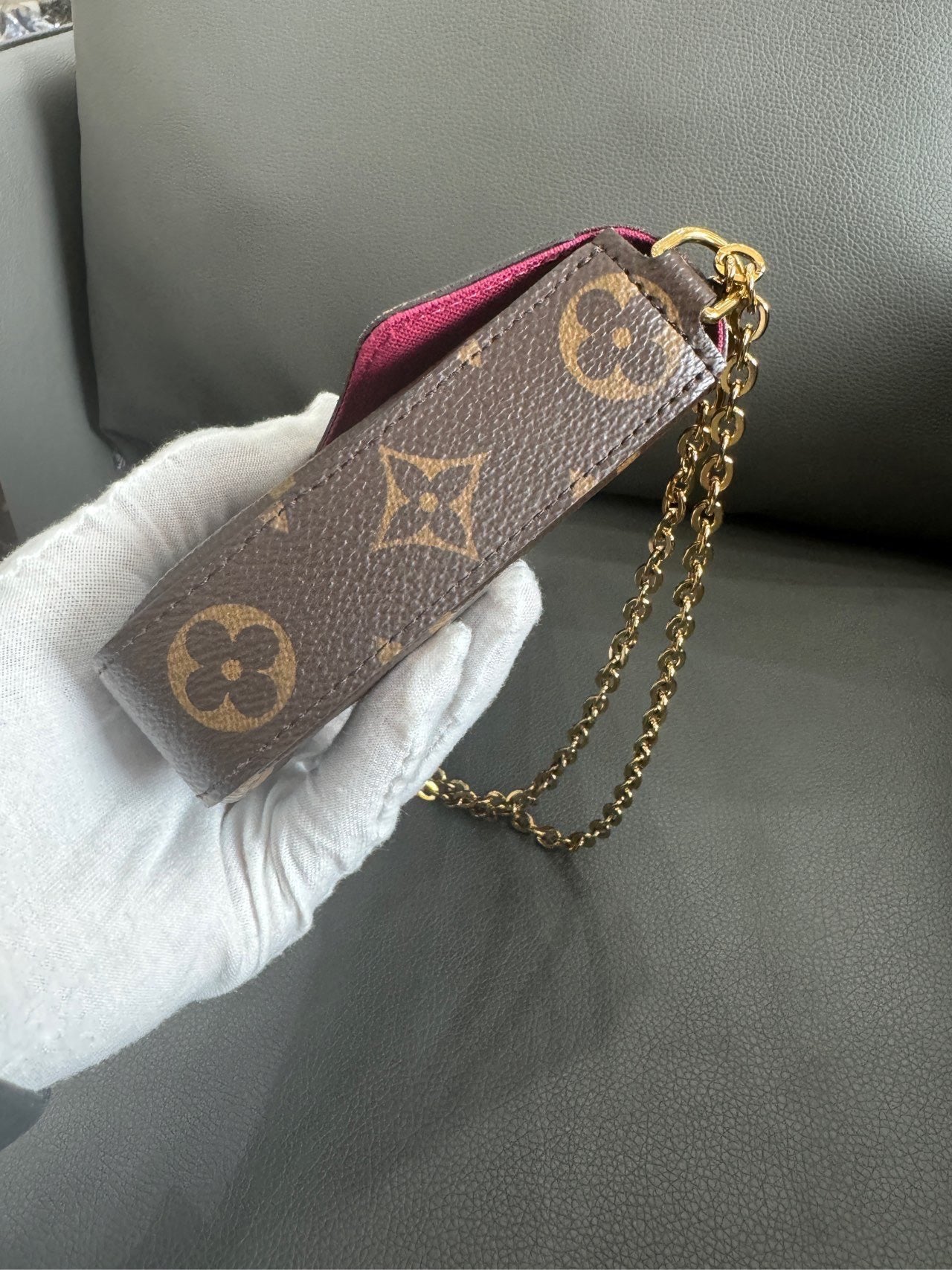 Louis Vuitton - Félicie Pochette - Monogram coated canvas with smooth leather trim and textile lining - Brown - (mini)