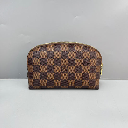 Louis Vuitton - Mini Cosmetic Pouch - Damier Ebene coated canvas with leather trim - Brown - (mini)