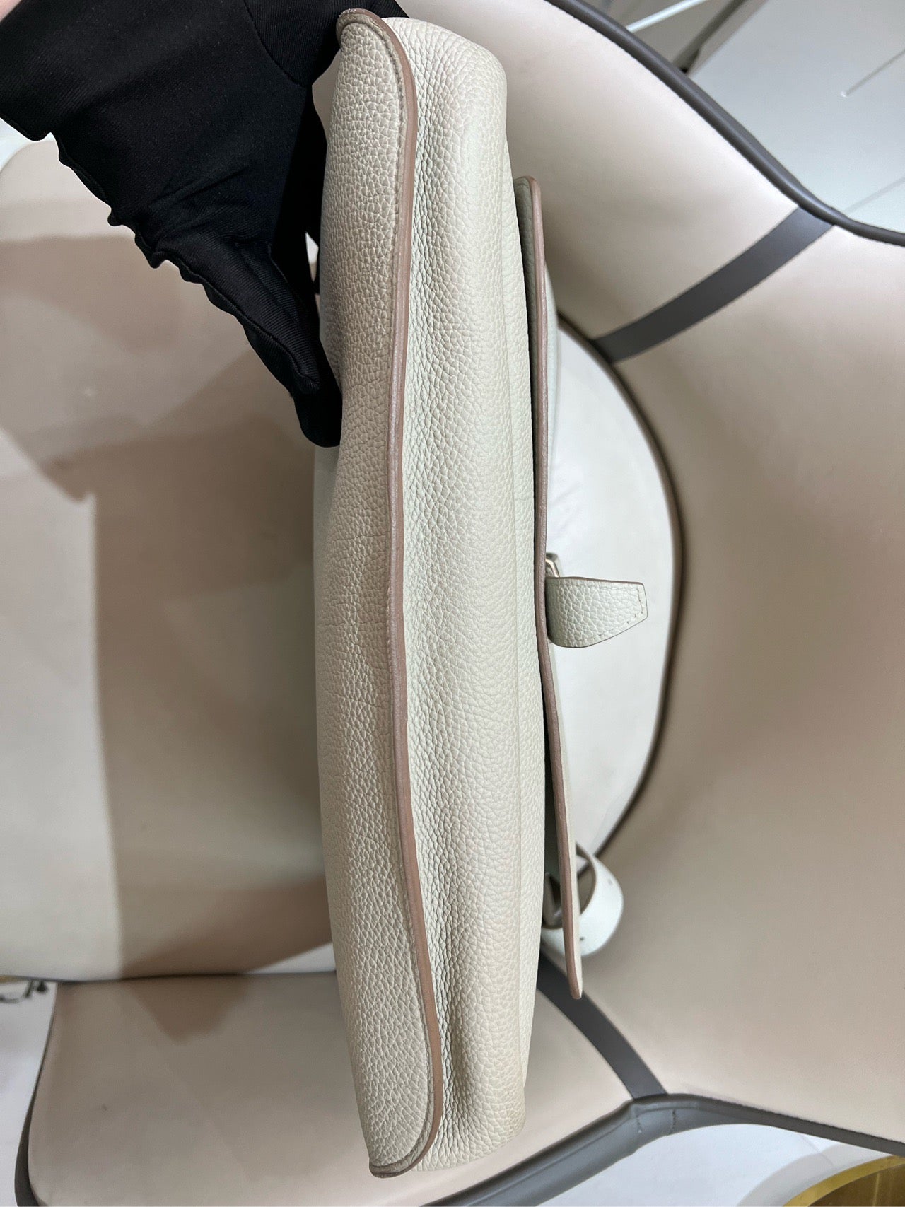 Hermès - Steve Light Junior Messenger Bag - Togo leather - Glacier White - (Medium)