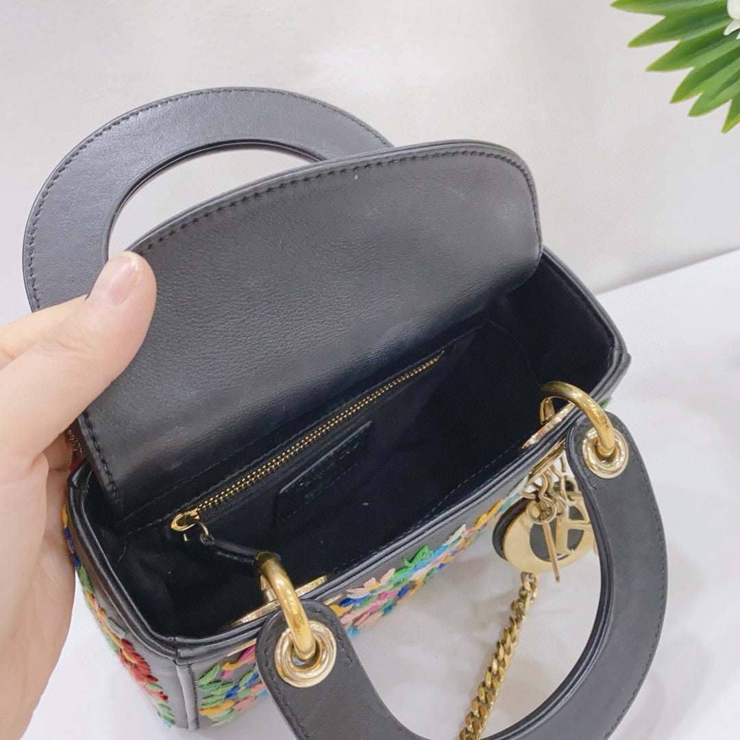 Dior - Lady Dior Mini - Leather - Black - (mini)