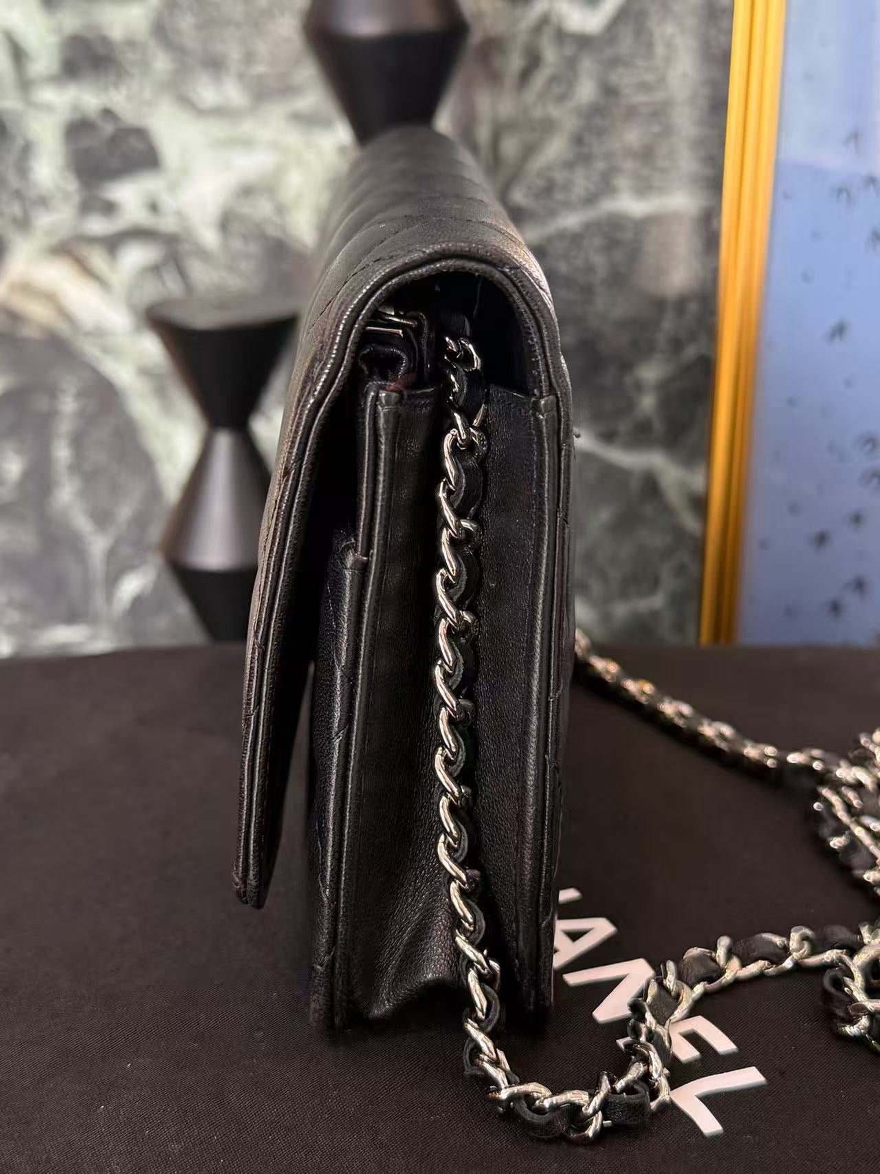 Chanel - Classic Chain Wallet (WOC) - Lambskin leather - Black - (mini)