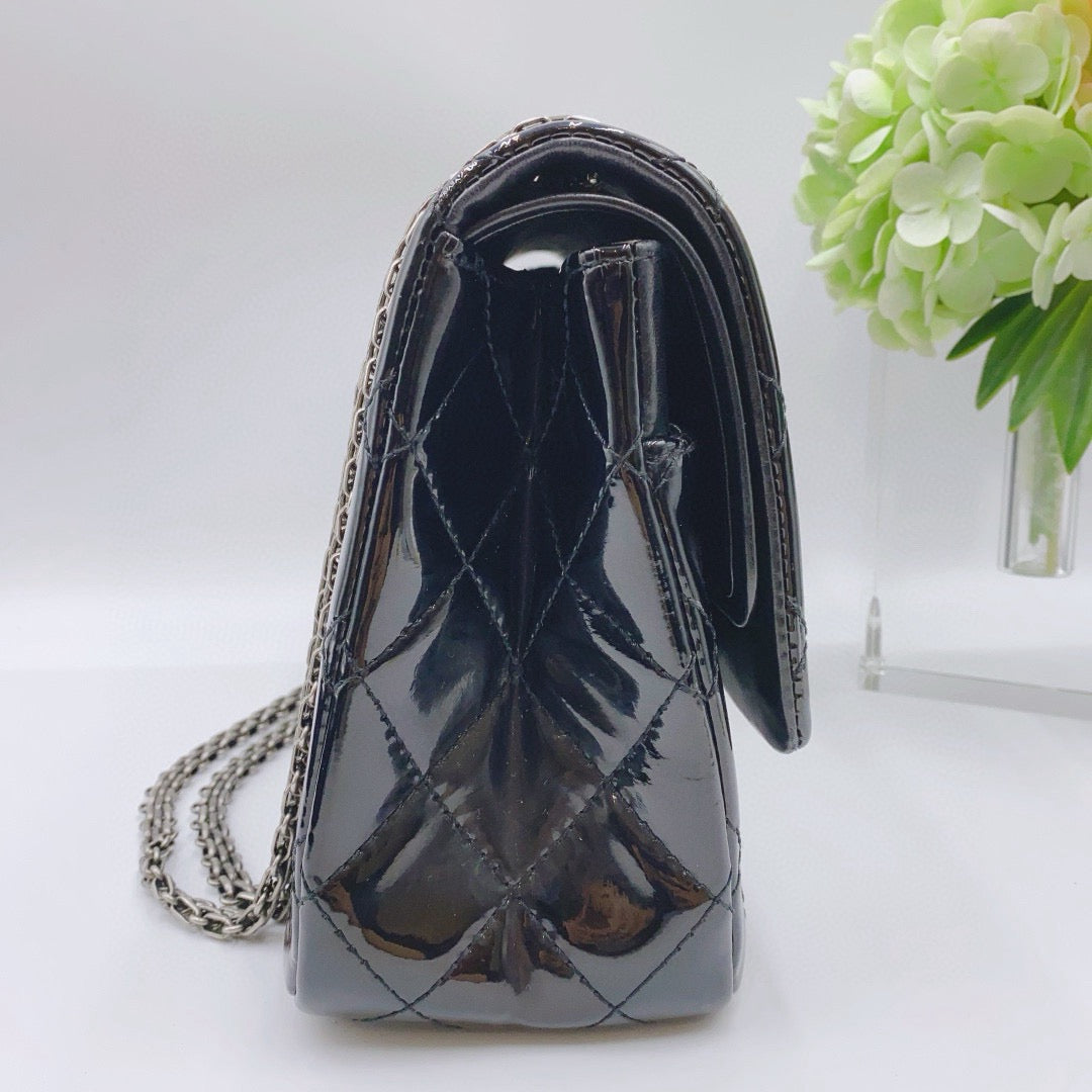 Chanel - 2.55 Reissue Maxi Double Flap - Patent leather - Black - (Large)