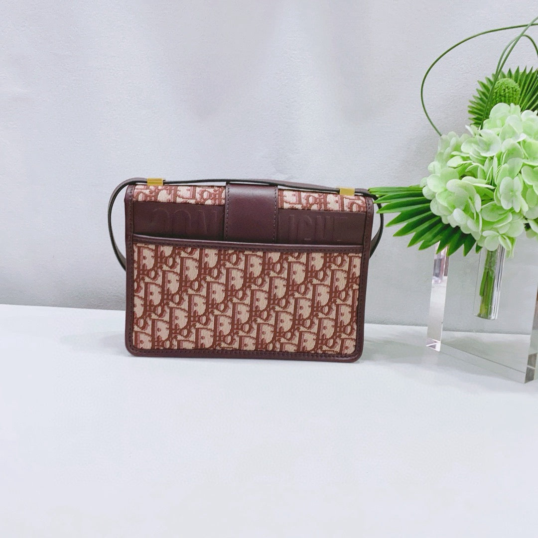 Dior - 30 Montaigne Bag - Jacquard canvas with leather trim - Red - (small)