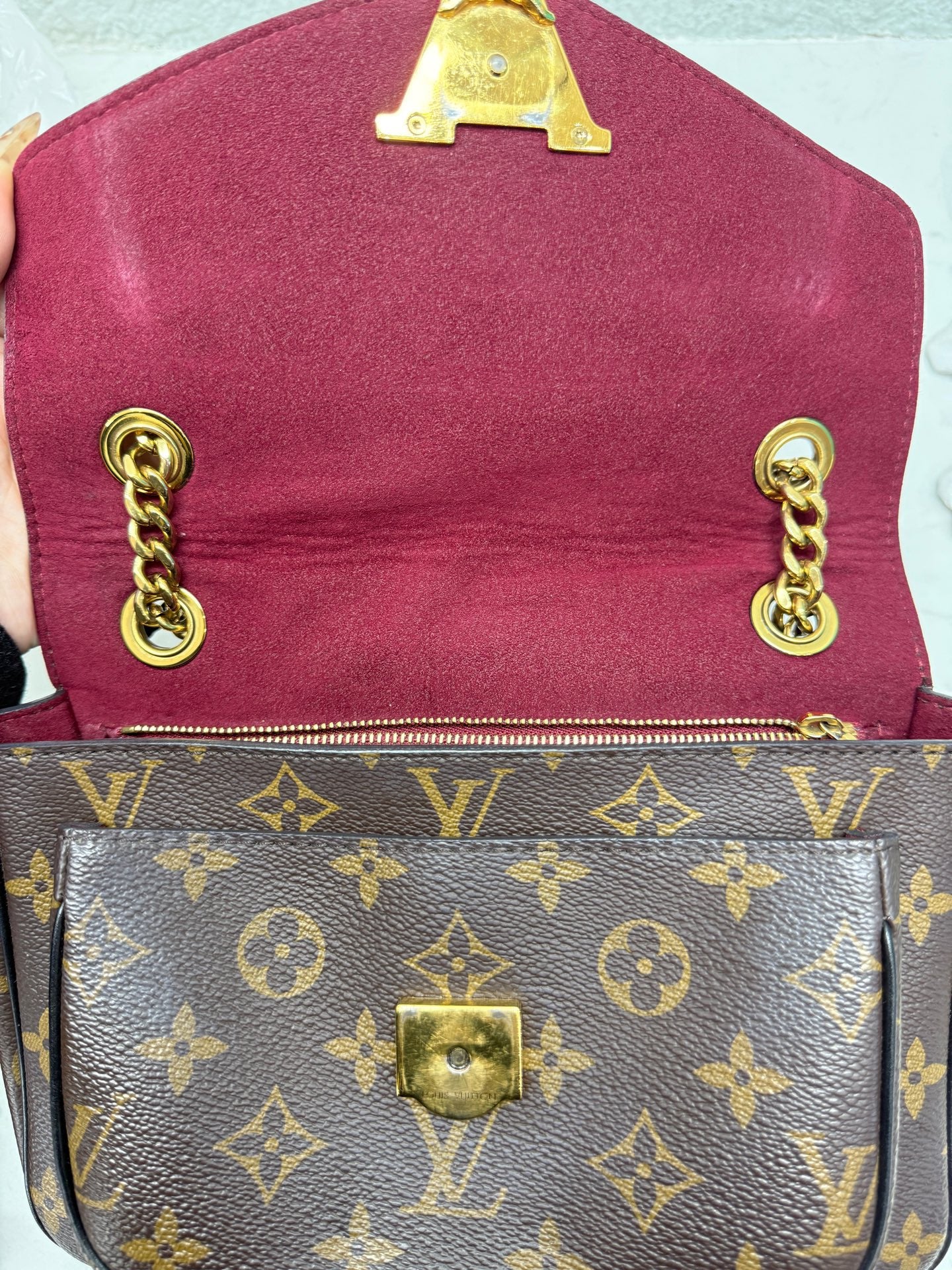 Louis Vuitton - Passy Chain Bag - Monogram coated canvas with leather trim - Brown - (Small)