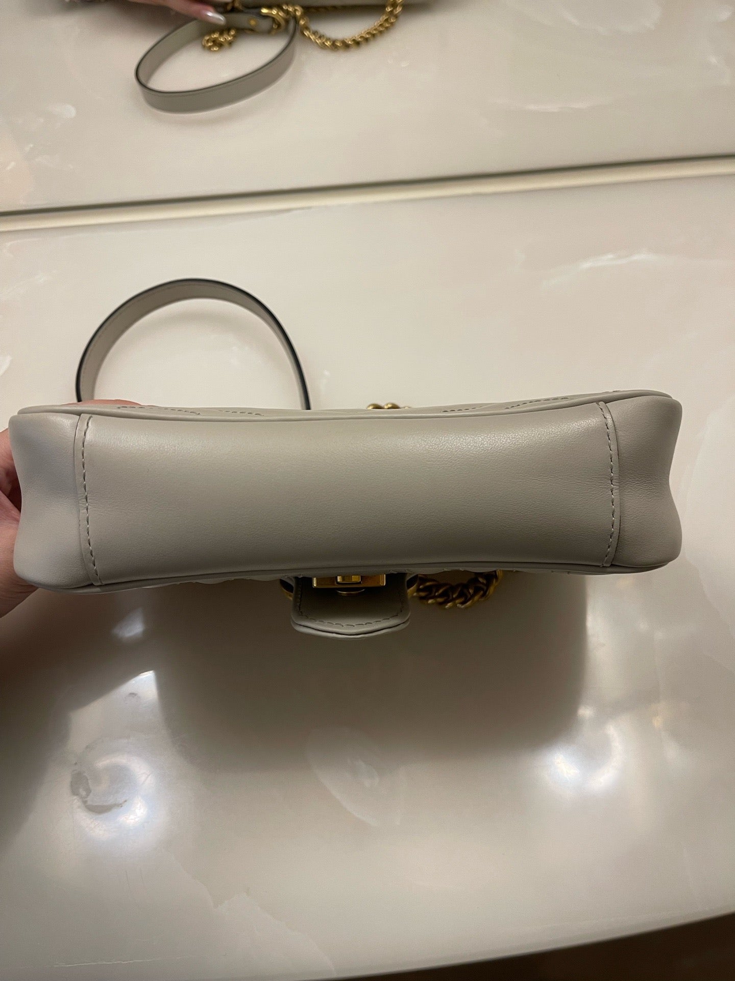 Gucci - GG Marmont Matelassé Mini Shoulder Bag - Leather - Grey - (mini)