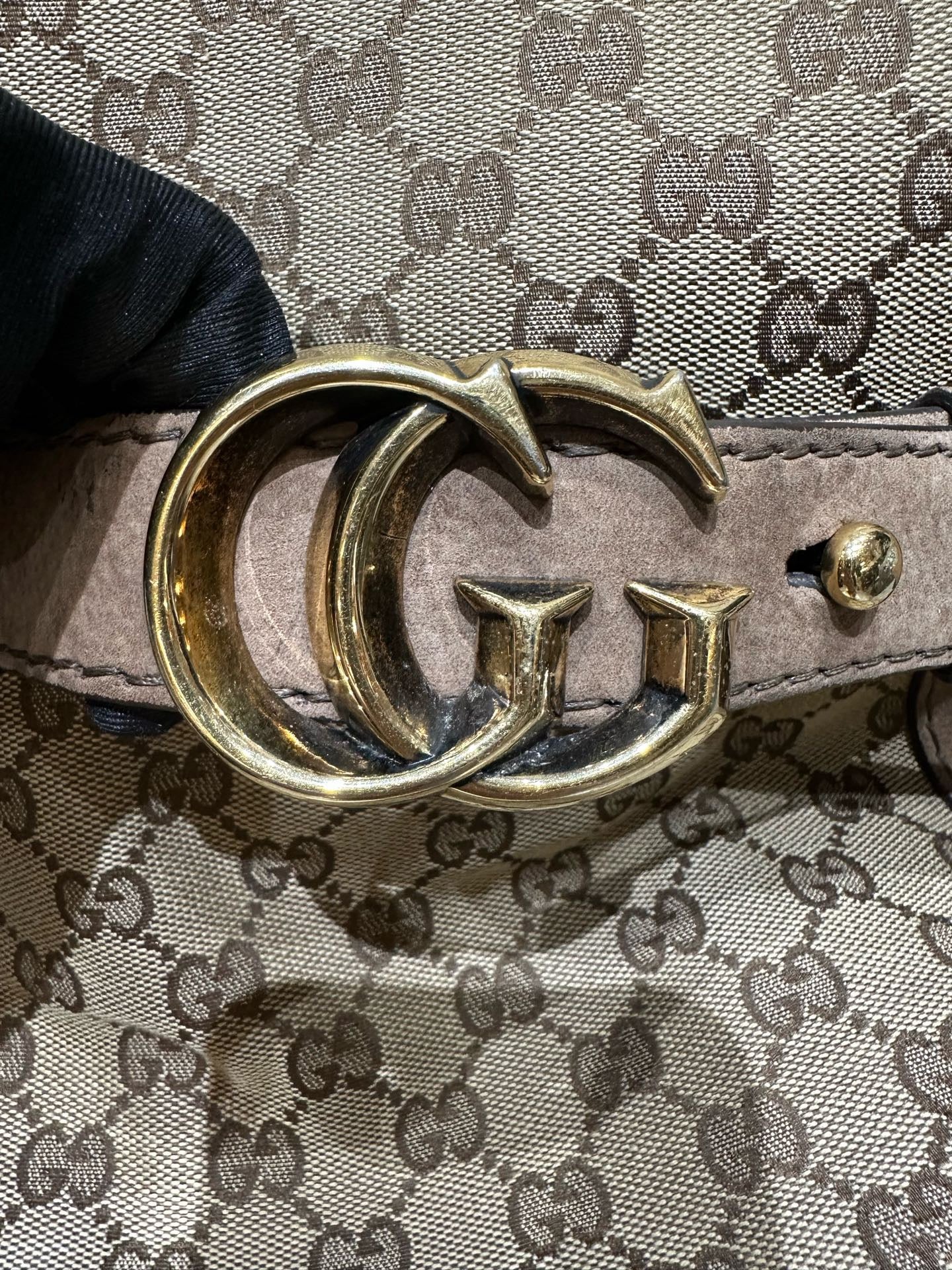 Gucci - GG Monogram Canvas and Suede Shoulder Tote Bag - GG Monogram Canvas and Suede Leather - Beige and Brown with Gold-Tone Hardware - (Large)