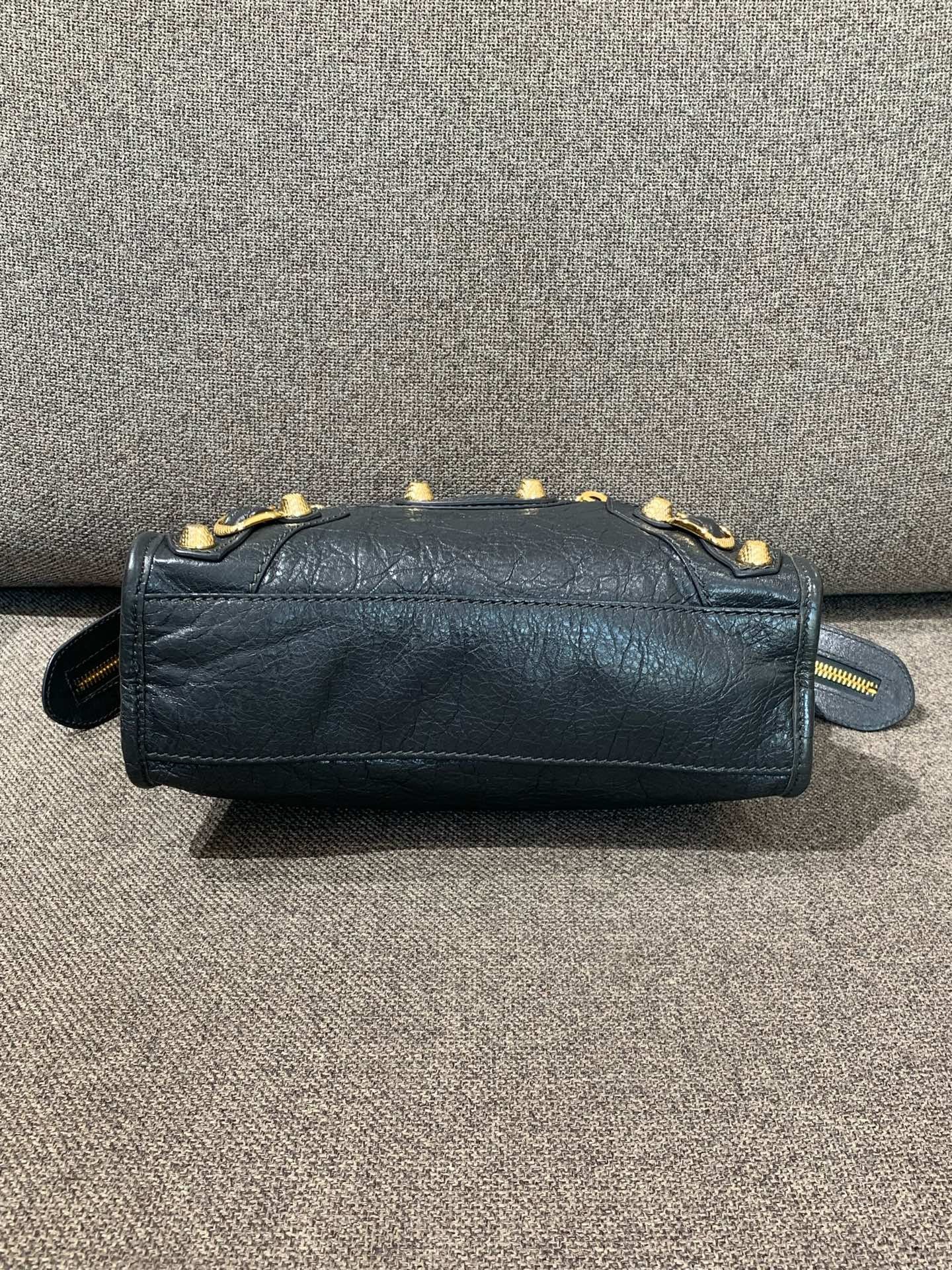 Balenciaga - Mini City (Motorcycle) - Distressed lambskin leather - Grey - (mini)