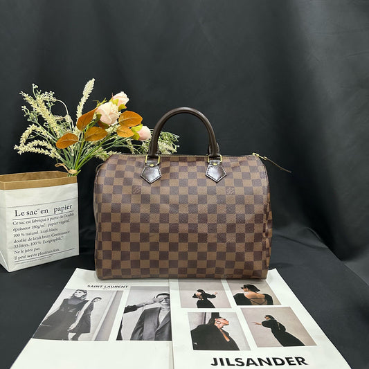 Louis Vuitton - Speedy 30 - Damier Ebene coated canvas with cowhide leather trim - Brown - (medium)