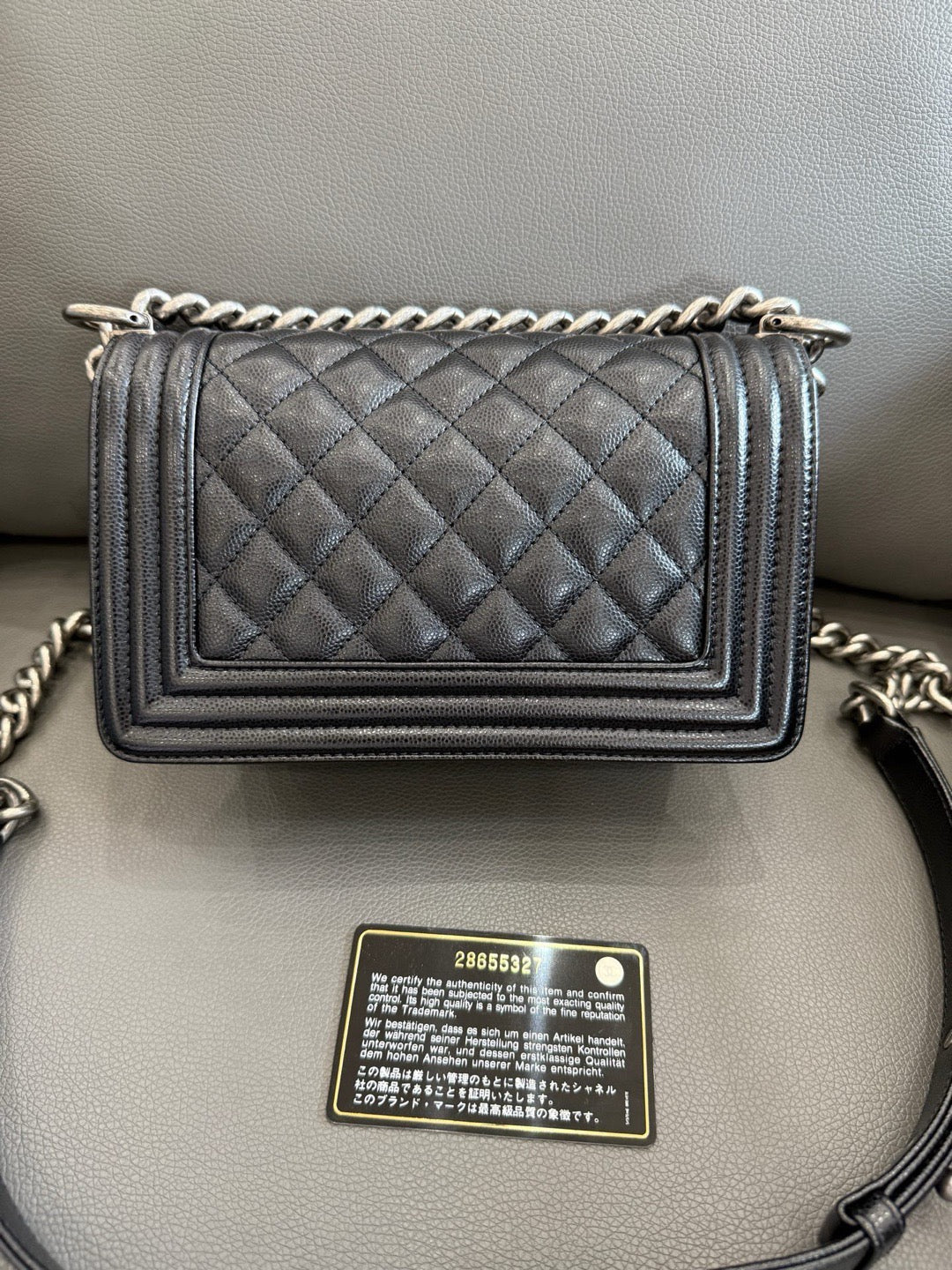 Chanel - Boy Bag Small - Grained calfskin leather - Black - (Small)
