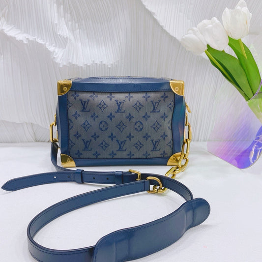 Louis Vuitton - Soft Trunk - Denim and Leather - Blue - (Small)