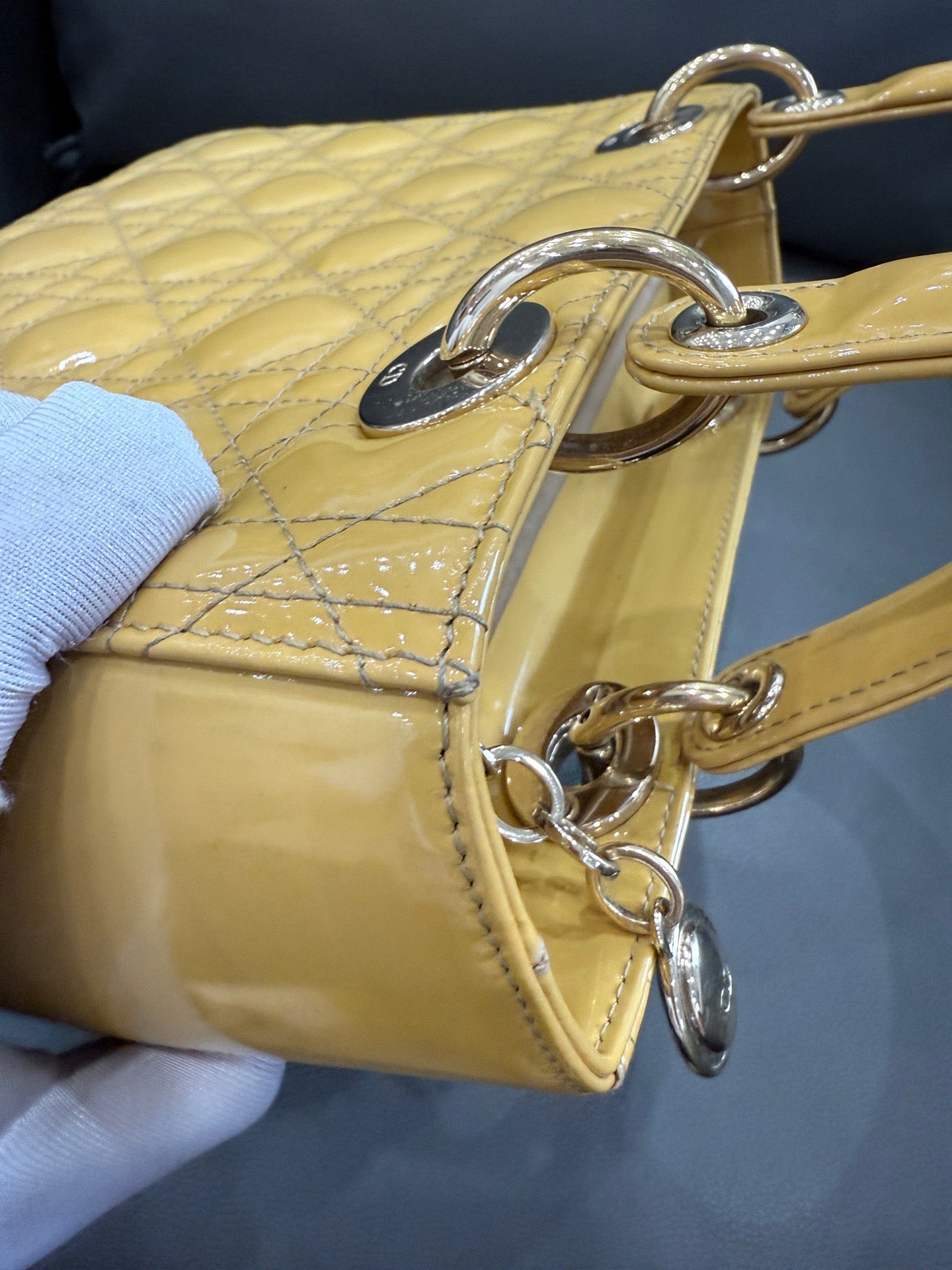 Dior - Lady Dior - Patent leather - Beige - (Medium)