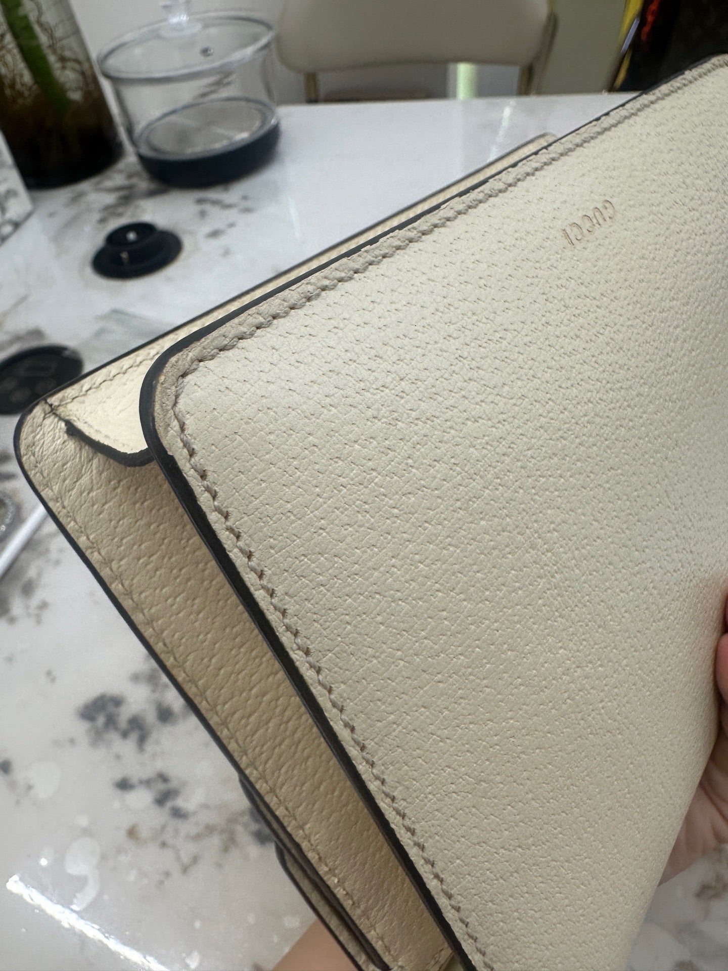 Gucci - Dionysus Mini Shoulder Bag with Crystal Tiger Head Buckle - Grained leather - White - (Mini)