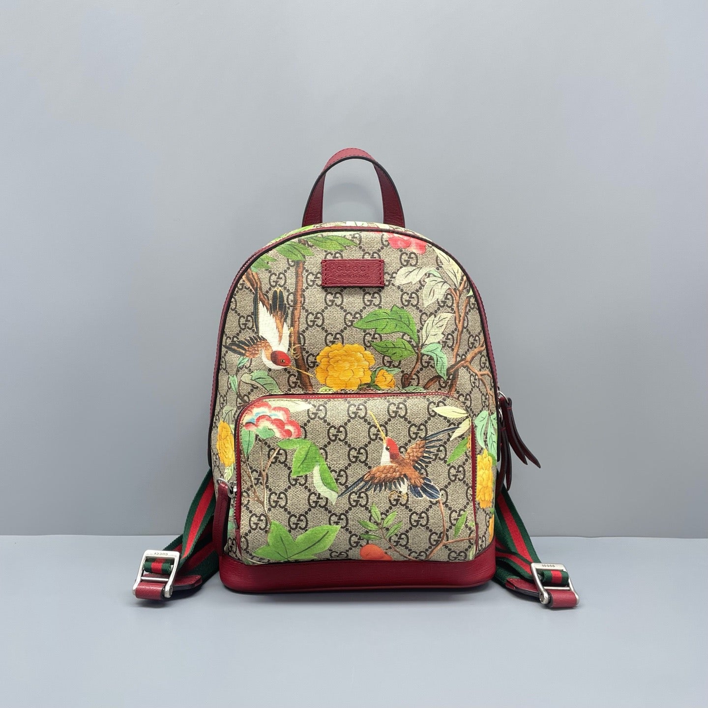Gucci - Hummingbird Floral Backpack - Coated canvas with leather trim - Multicolour - (Medium)
