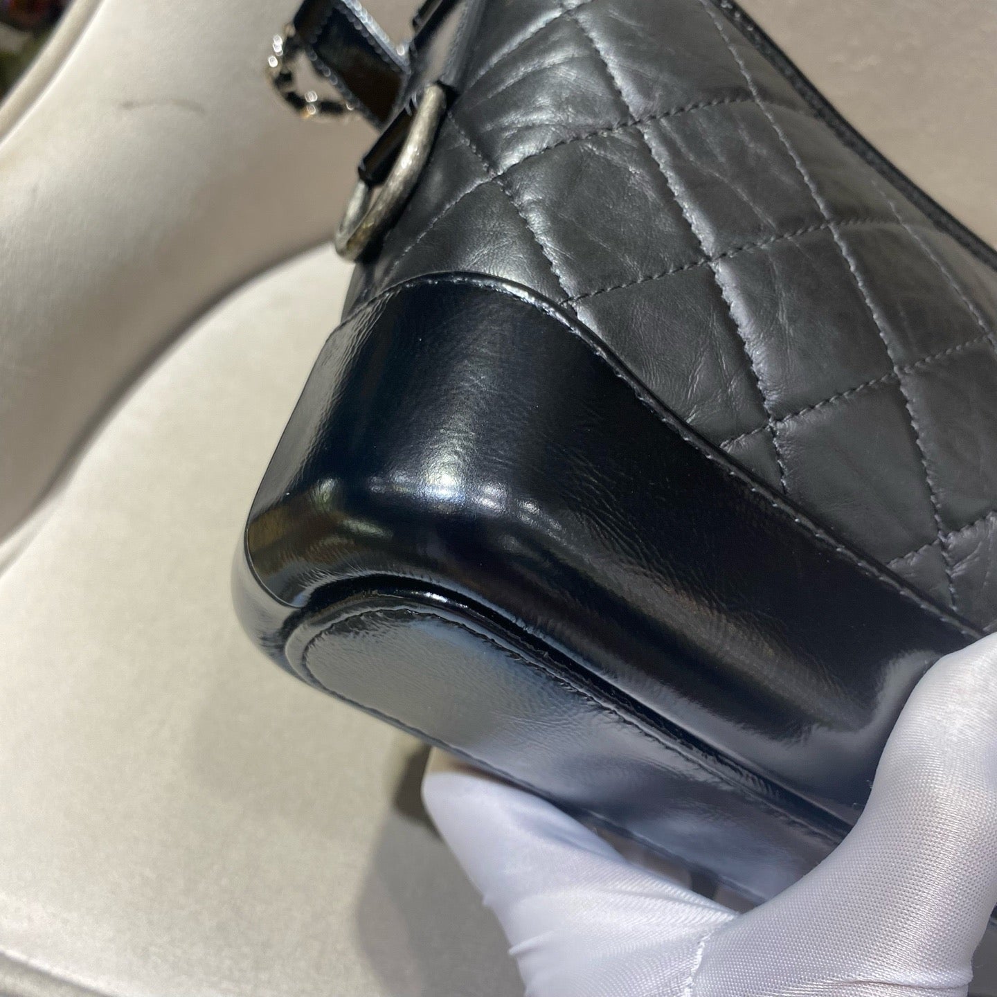 Chanel - Gabrielle Hobo Bag Small - Aged calfskin and smooth calfskin leather - Black - (small)