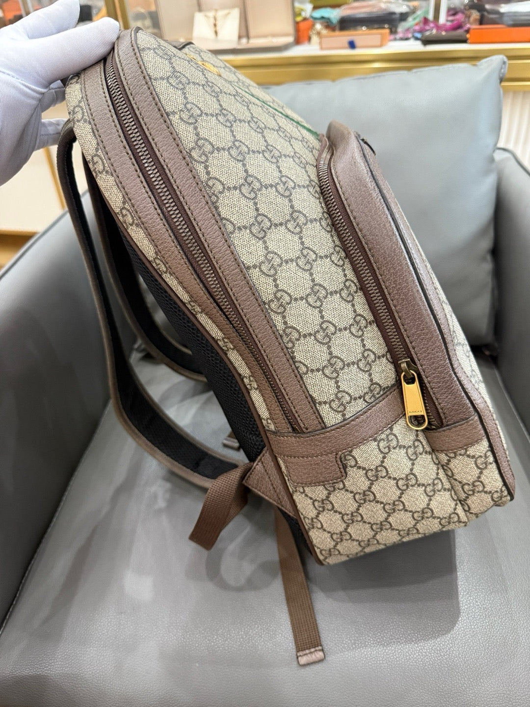 Gucci - Ophidia GG Supreme Canvas Backpack - GG Supreme canvas with leather trim - Brown - (medium)
