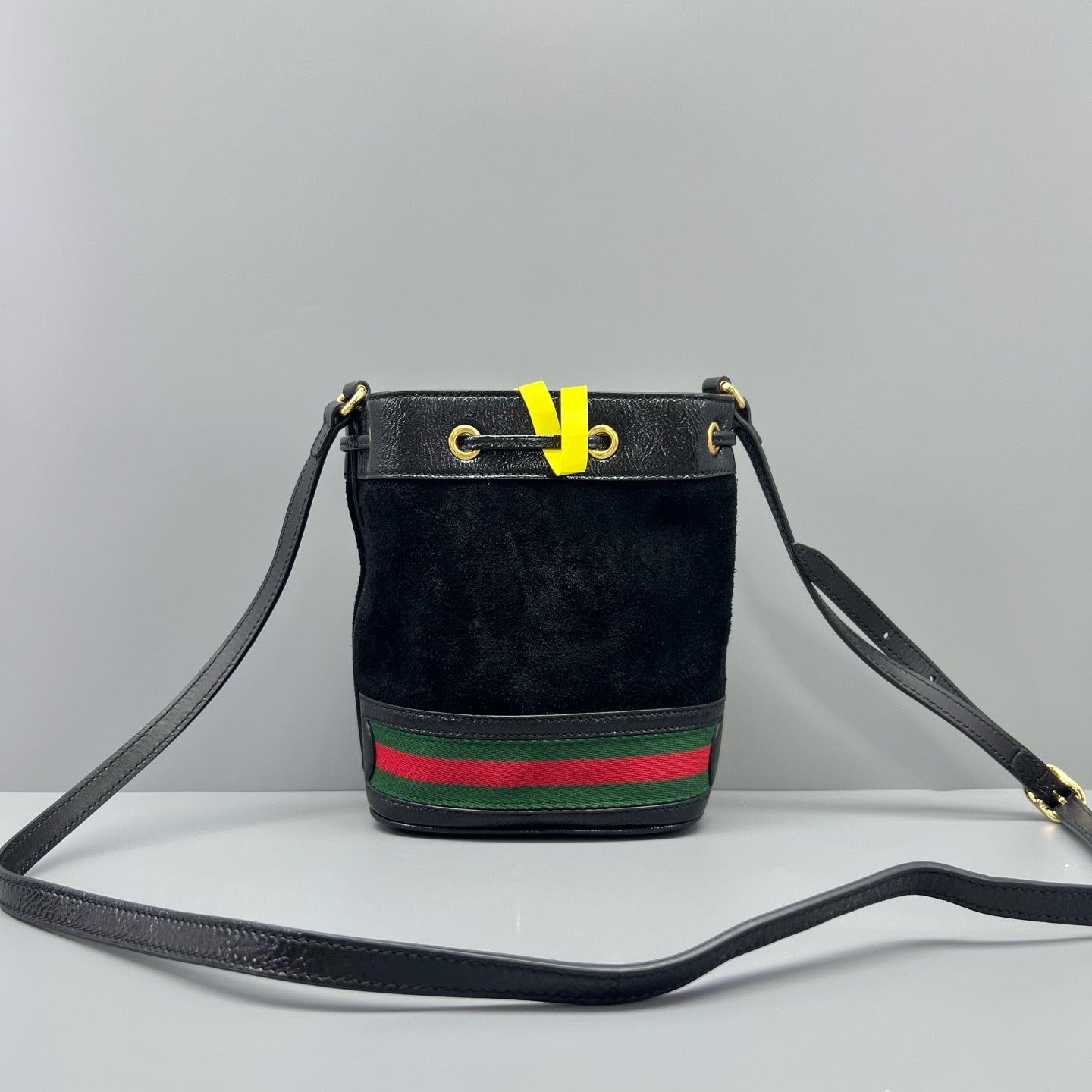 Gucci - Mini Bucket Bag - Suede and Patent leather - Black - (mini)