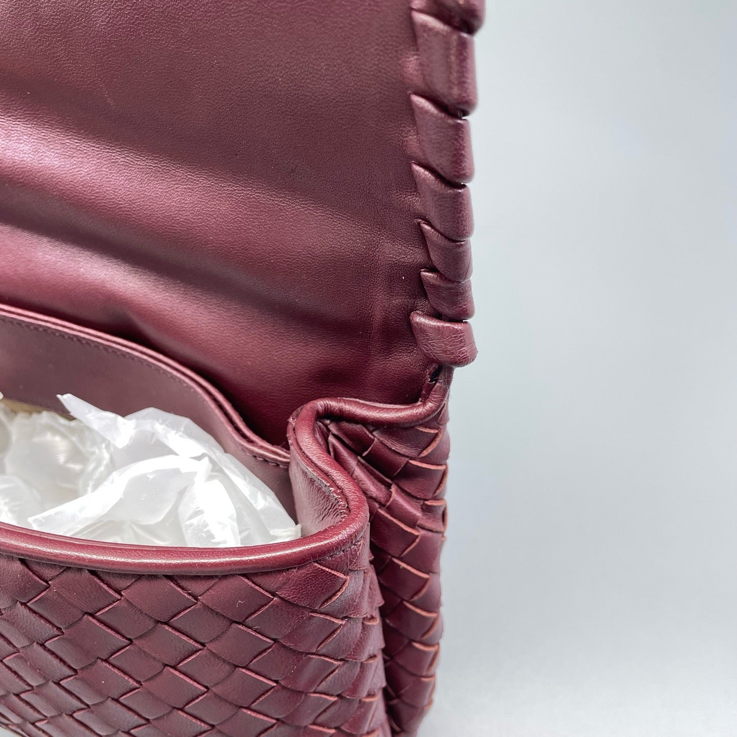 Bottega Veneta - Olympia - Lambskin leather - Burgundy - (Small)