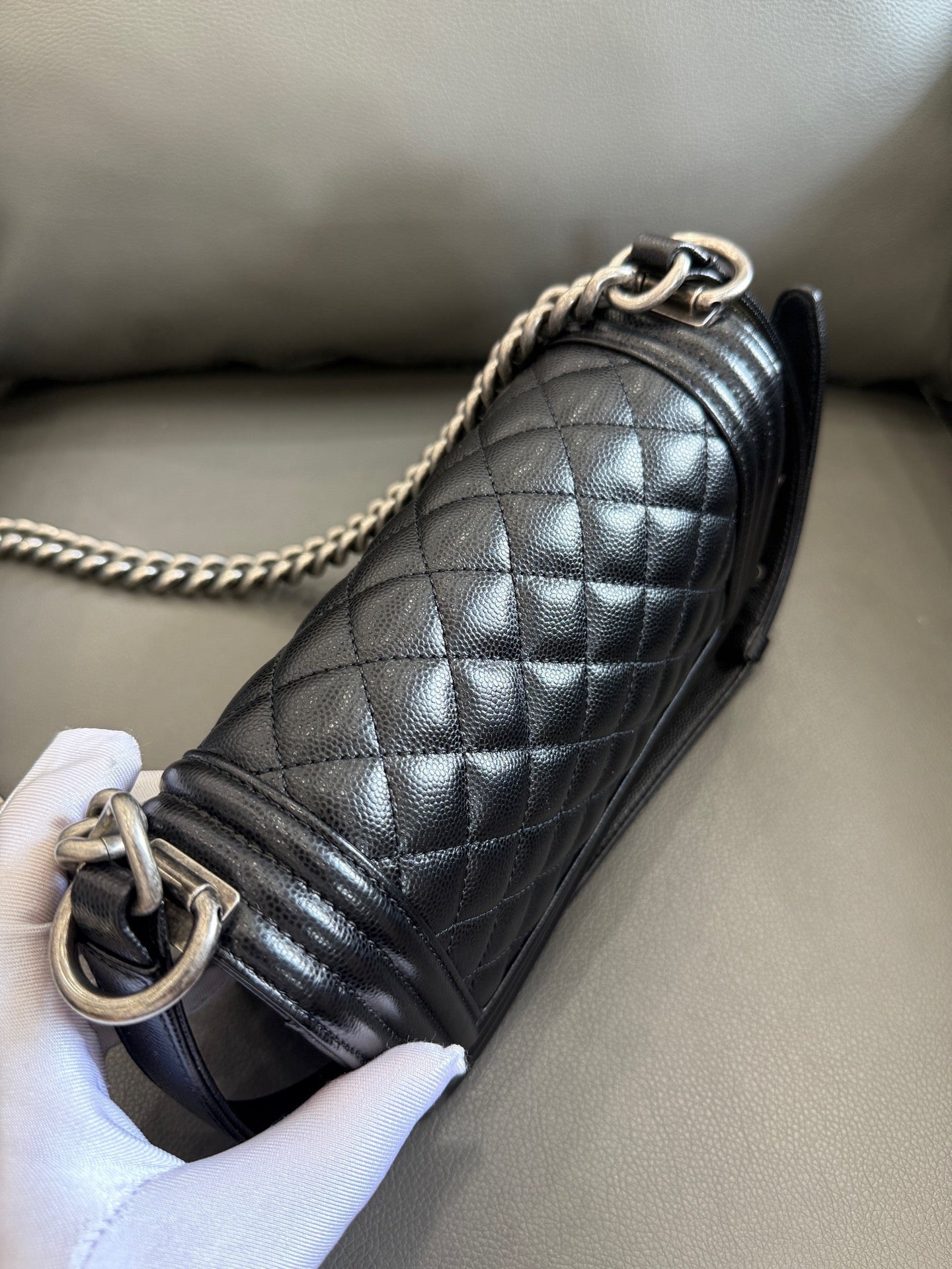 Chanel - Boy Bag Small - Grained calfskin leather - Black - (Small)