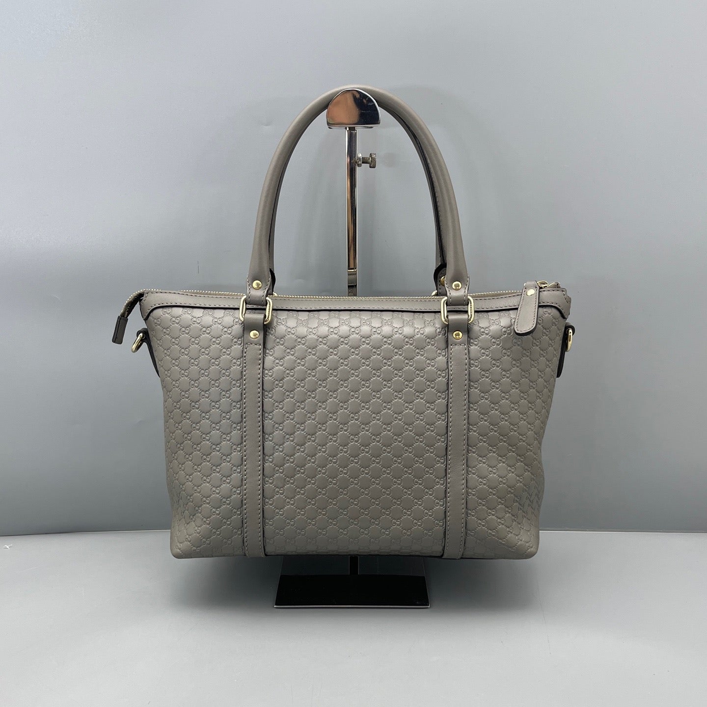 Gucci - Microguccissima Boston Bag - Leather - Grey - (medium)