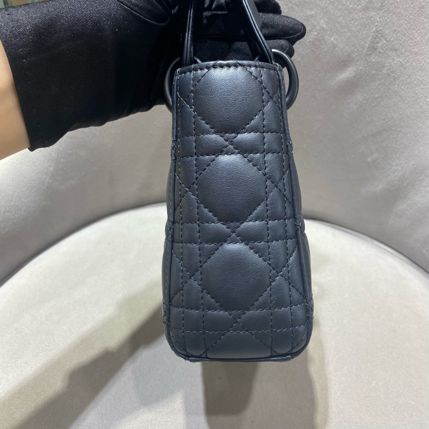 Dior - Lady Dior - Matte lambskin leather - Black - (mini)